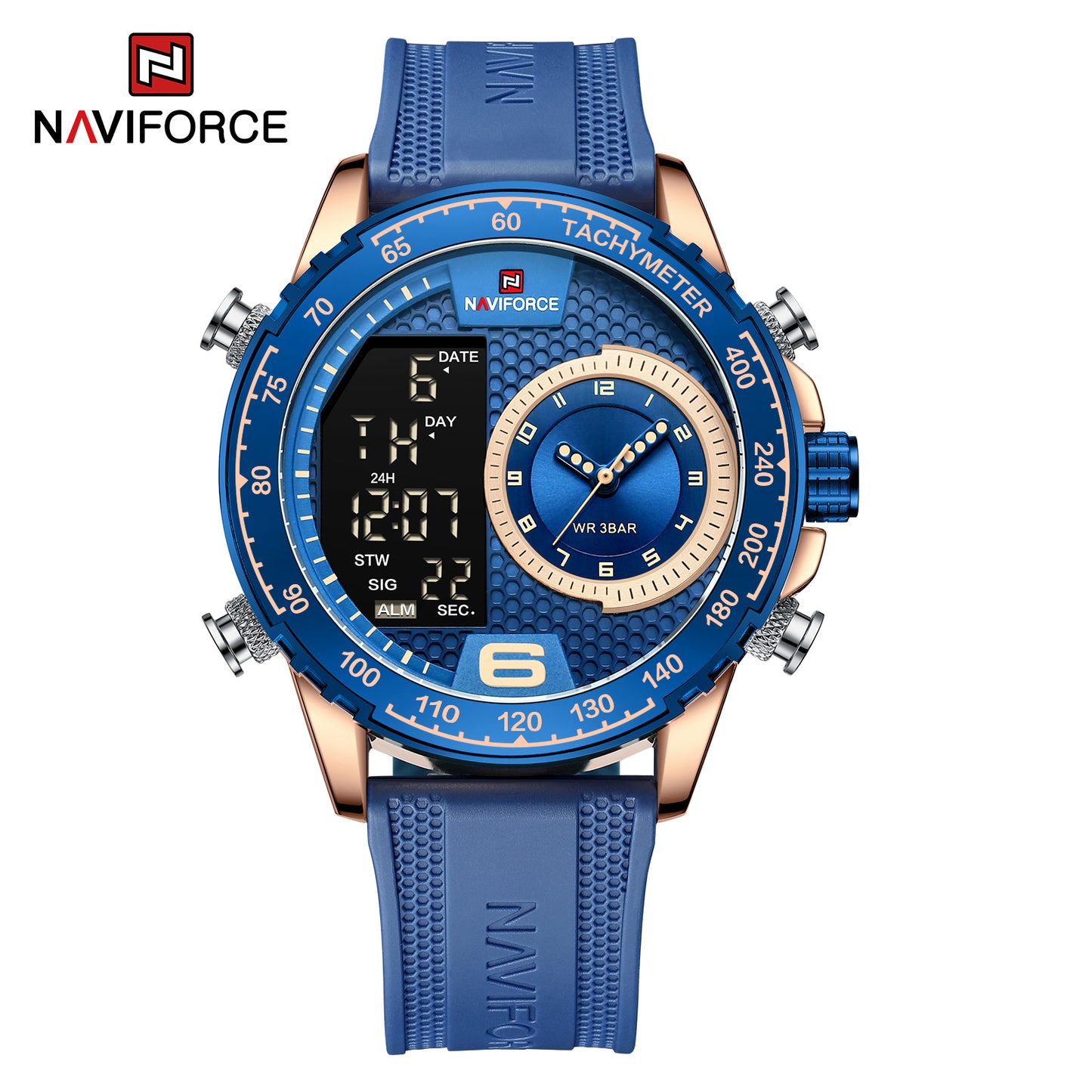 Naviforce 9199 Cyclop Silicone Men Watch - Blue