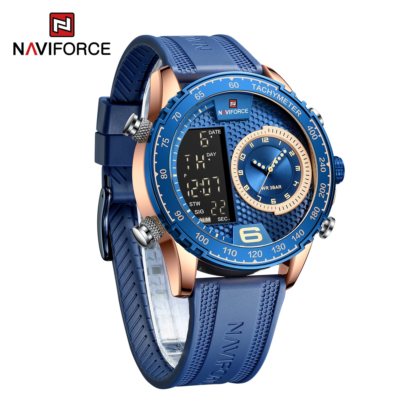 Naviforce 9199 Cyclop Silicone Men Watch - Blue