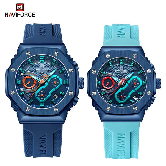 Naviforce 8035 Azaria Couple Watch - Blue