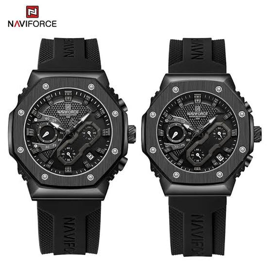 Naviforce 8035 Azaria Couple Watch - Black