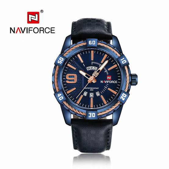 Naviforce 9117 Fozi Men Leather Watch - Blue