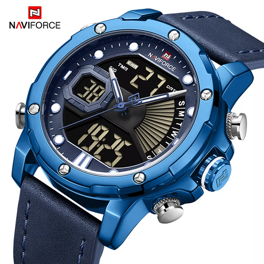 Naviforce 9172 Reisha Men Leather Watch - Blue