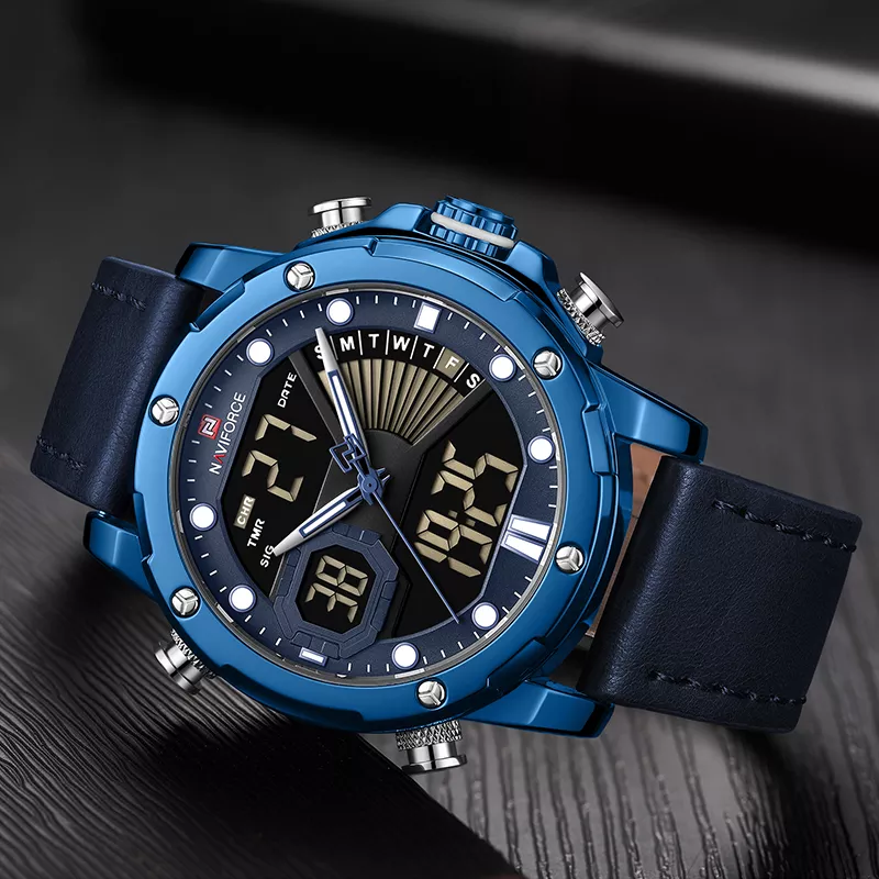 Naviforce 9172 Reisha Men Leather Watch - Blue