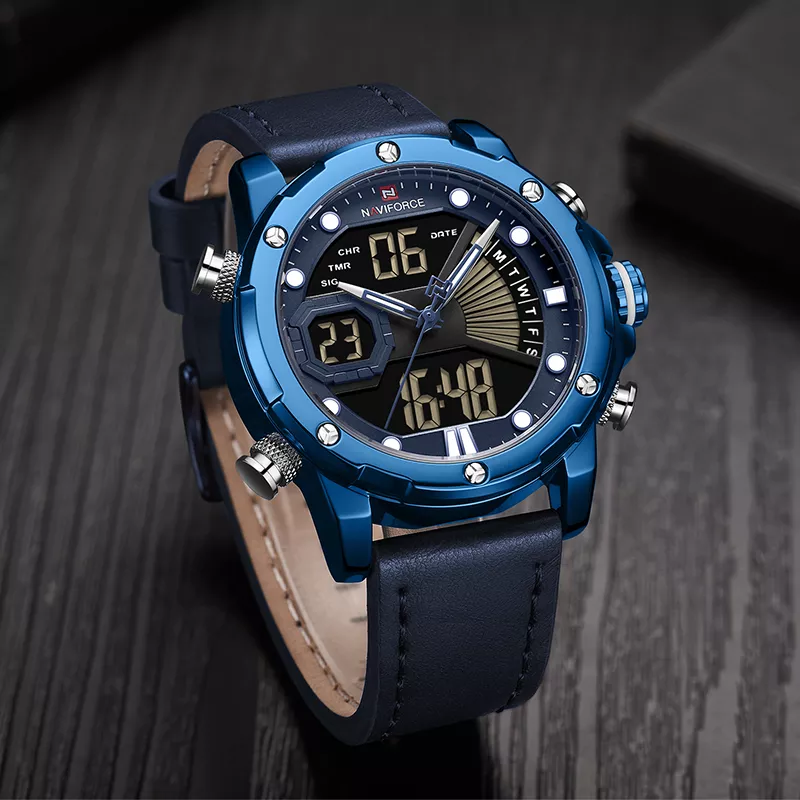 Naviforce 9172 Reisha Men Leather Watch - Blue