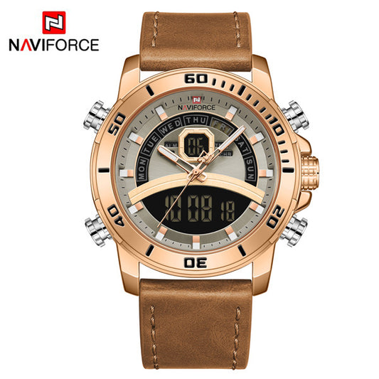 Naviforce 9181 Maverick Men Leather Watch - Brown