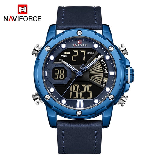 Naviforce 9172 Reisha Men Leather Watch - Blue