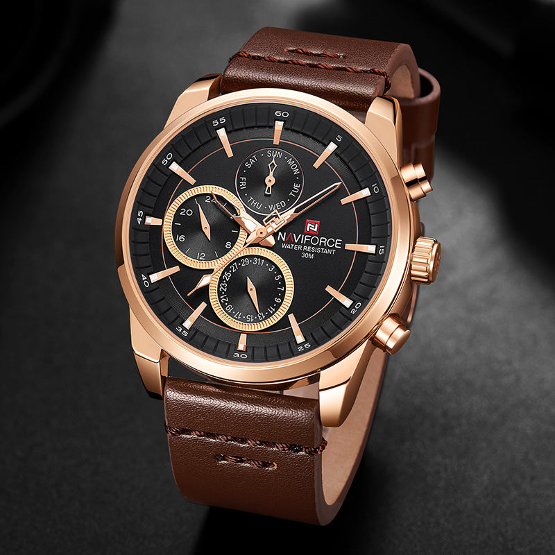 Naviforce 9148 Sentry Leather Watch - Brown