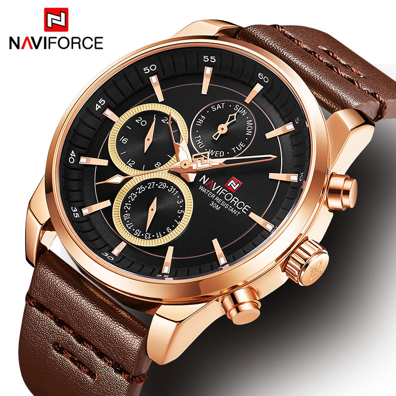 Naviforce 9148 Sentry Leather Watch - Brown