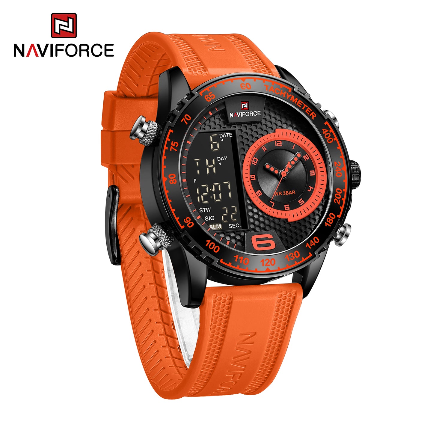Naviforce 9199 Cyclop Silicone Men Watch - Orange