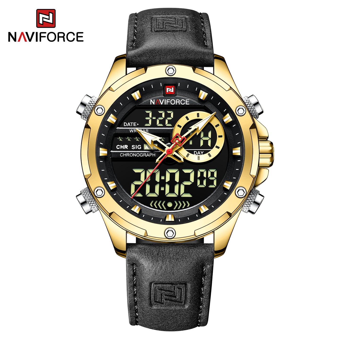 Naviforce 9208 Krivo Men Watch - Black Gold