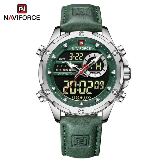 Naviforce 9208 Krivo Men Watch - Silver Green