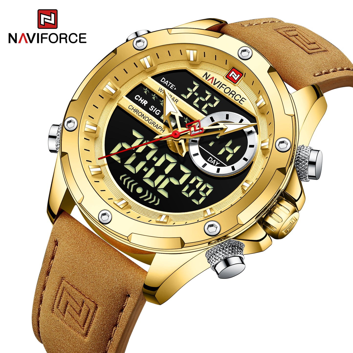 Naviforce 9208 Krivo Men Watch - Gold