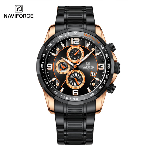 Naviforce 8020s Foxfire Chronograph Men Watch - Black